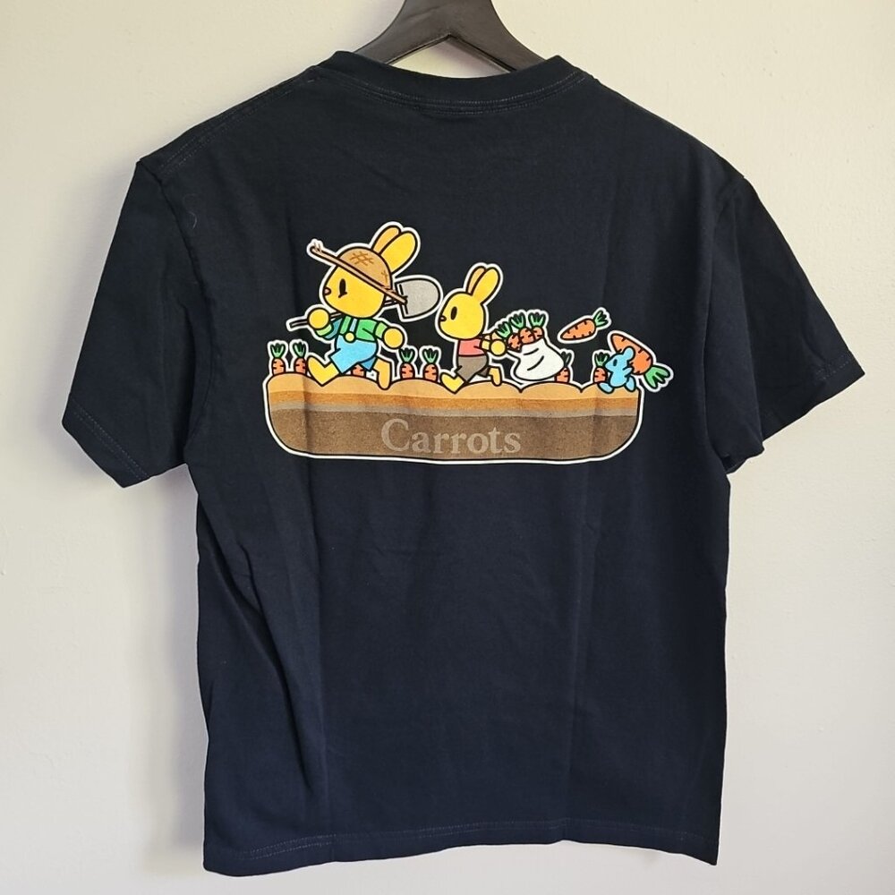 Carrots Size Medium Dark Blue Double Sided Streetwear Short Sleeve Shirt